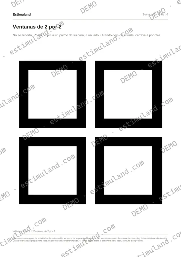 Ventanas de 2 por 2 — hoja 8 de 10, en muestra