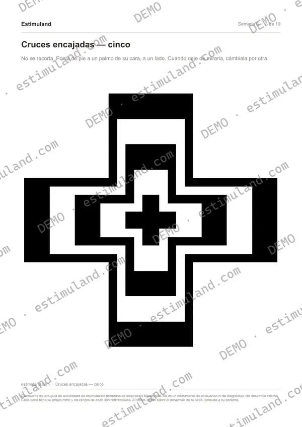 Cruces encajadas — cinco — hoja 3 de 10, en muestra