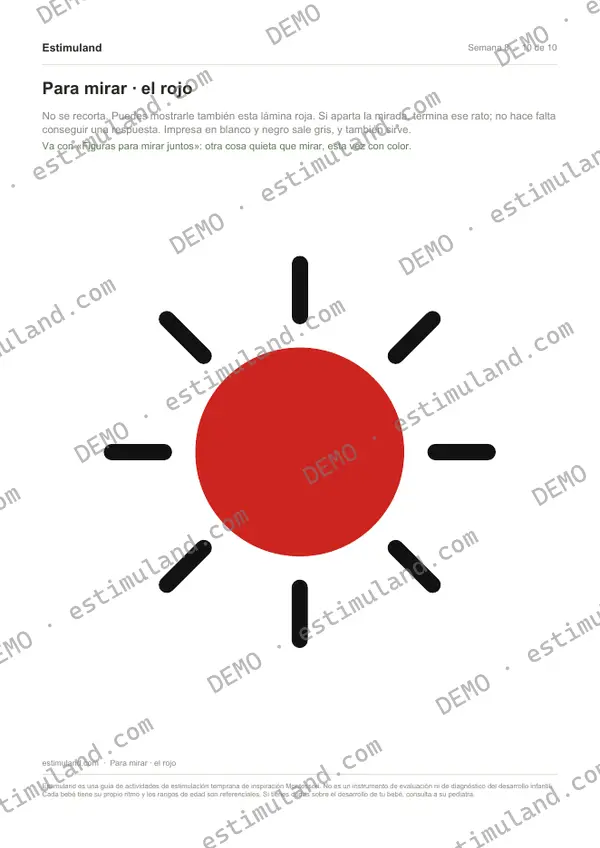 Para mirar · el rojo — hoja 10 de 10, en muestra