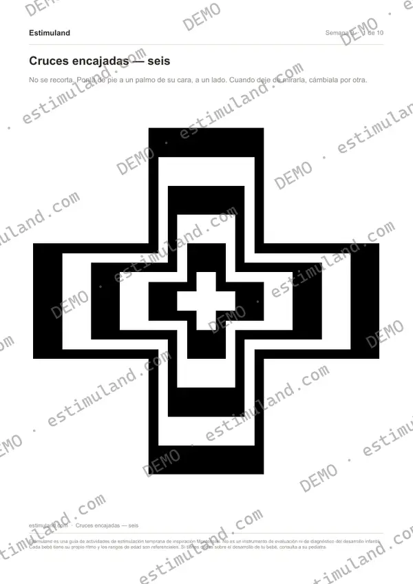 Cruces encajadas — seis — hoja 1 de 10, en muestra