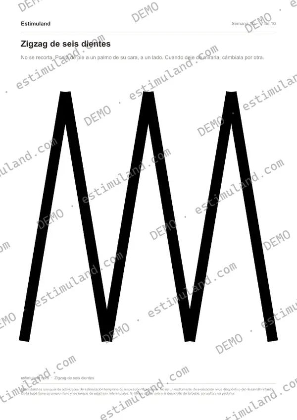 Zigzag de seis dientes — hoja 7 de 10, en muestra