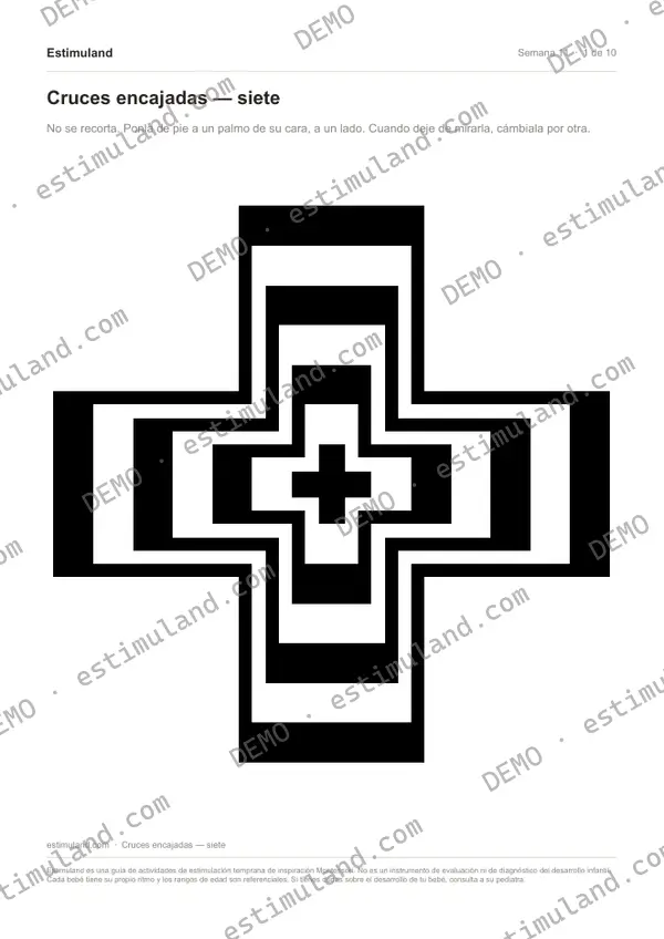 Cruces encajadas — siete — hoja 1 de 10, en muestra