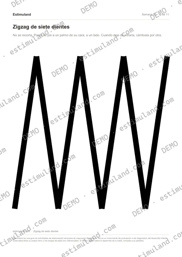 Zigzag de siete dientes — hoja 5 de 11, en muestra