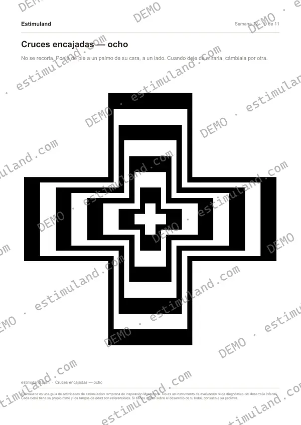 Cruces encajadas — ocho — hoja 9 de 11, en muestra