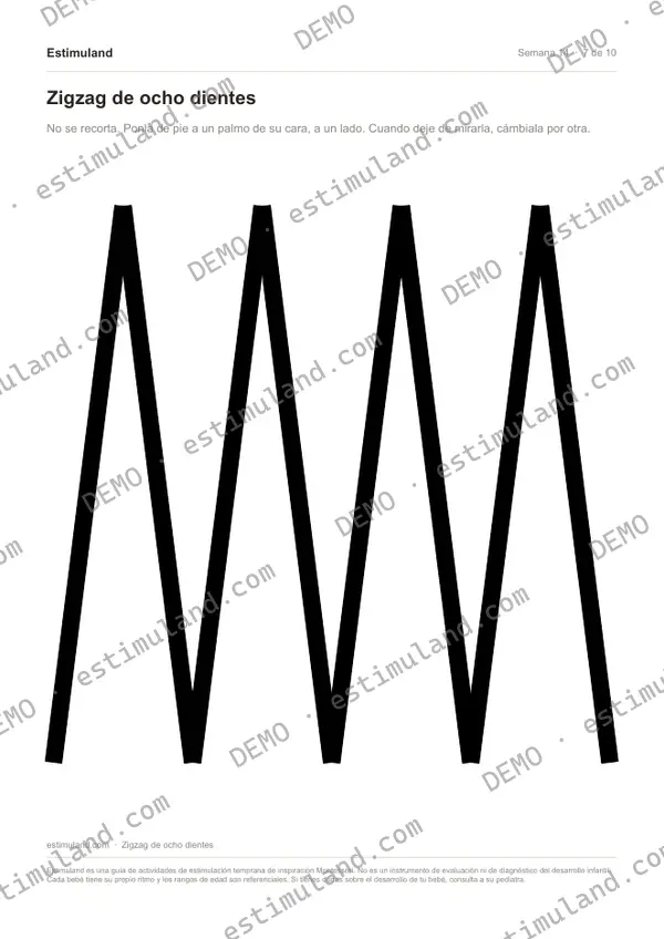Zigzag de ocho dientes — hoja 7 de 10, en muestra
