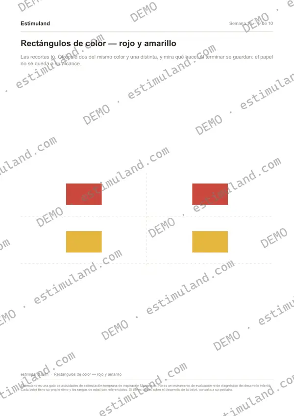 Rectángulos de color — rojo y amarillo — hoja 9 de 10, en muestra