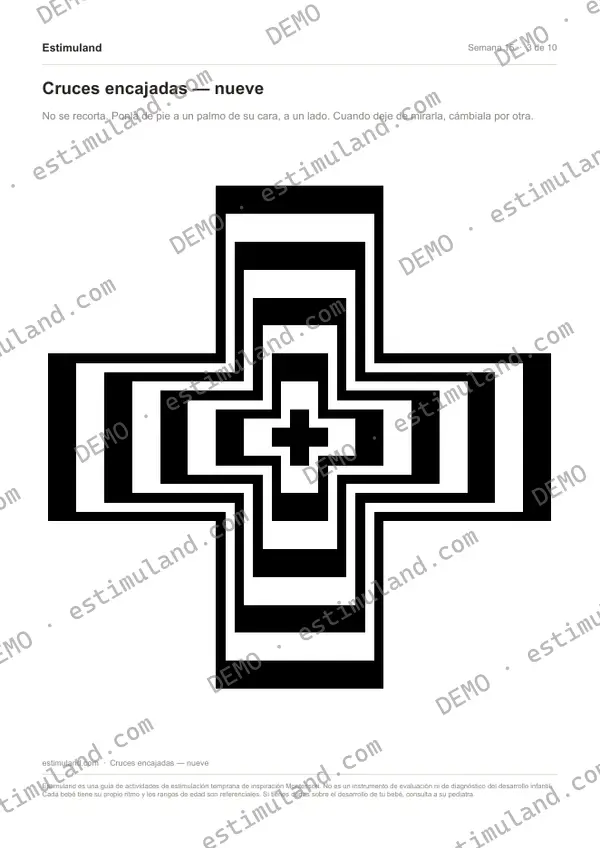 Cruces encajadas — nueve — hoja 3 de 10, en muestra