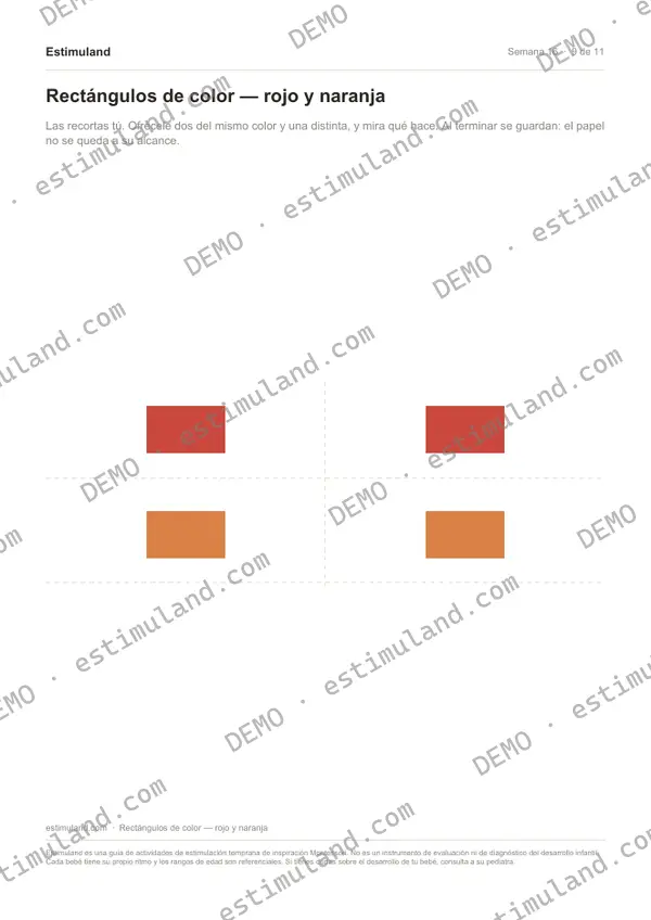 Rectángulos de color — rojo y naranja — hoja 9 de 11, en muestra