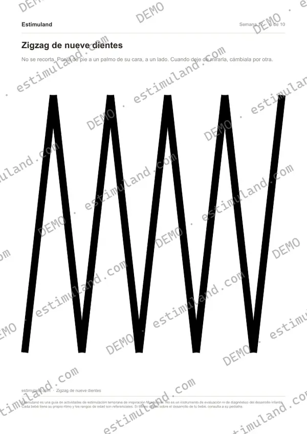Zigzag de nueve dientes — hoja 6 de 10, en muestra