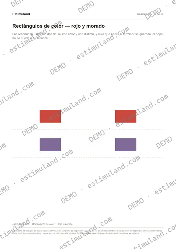 Rectángulos de color — rojo y morado — hoja 9 de 10, en muestra