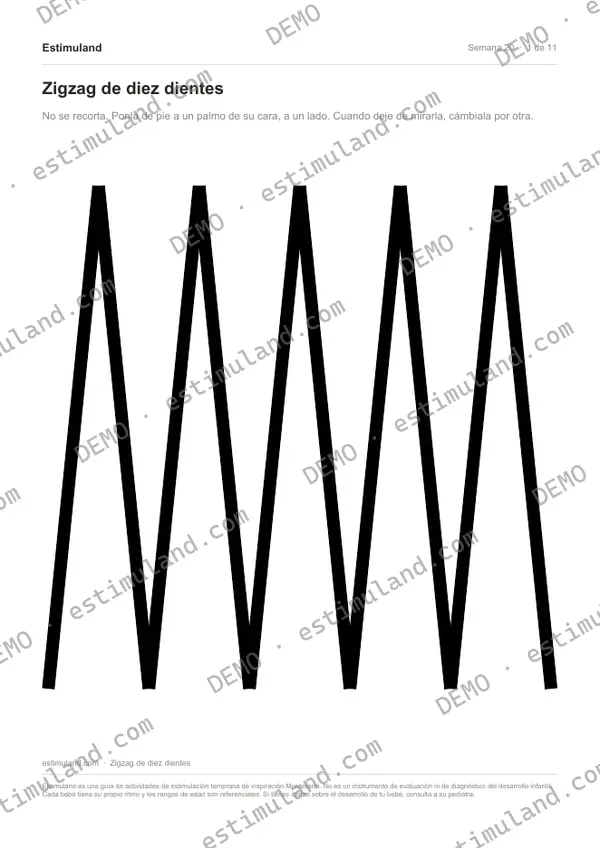 Zigzag de diez dientes — hoja 1 de 11, en muestra
