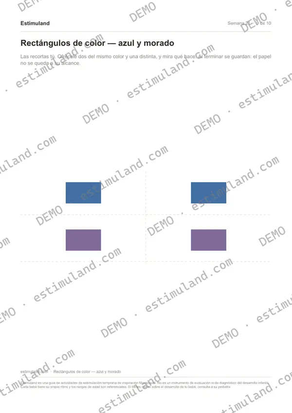 Rectángulos de color — azul y morado — hoja 9 de 10, en muestra