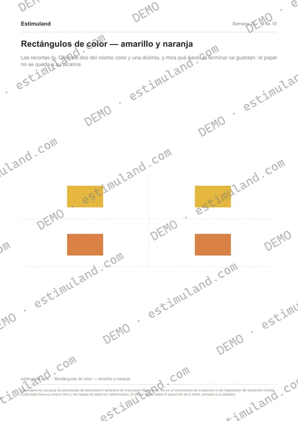 Rectángulos de color — amarillo y naranja — hoja 9 de 10, en muestra