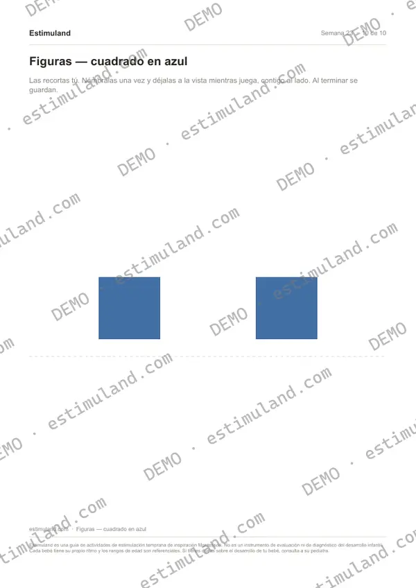 Figuras — cuadrado en azul — hoja 10 de 10, en muestra