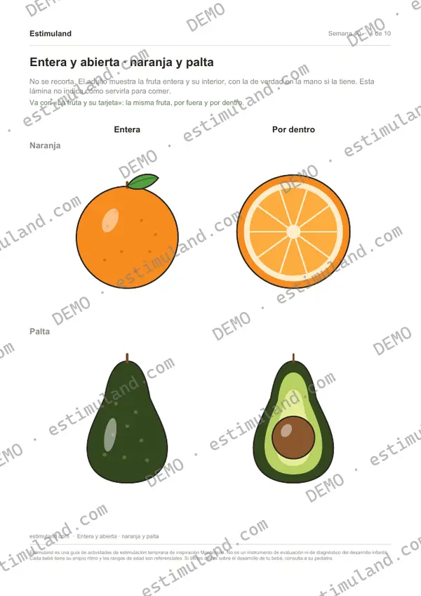 Entera y abierta · naranja y palta — hoja 4 de 10, en muestra