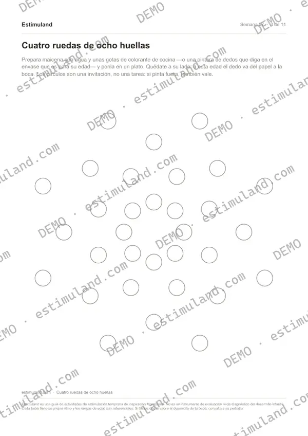 Cuatro ruedas de ocho huellas — hoja 3 de 11, en muestra