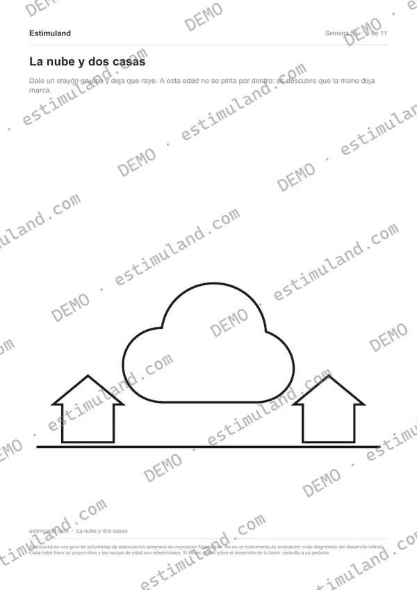 La nube y dos casas — hoja 5 de 11, en muestra