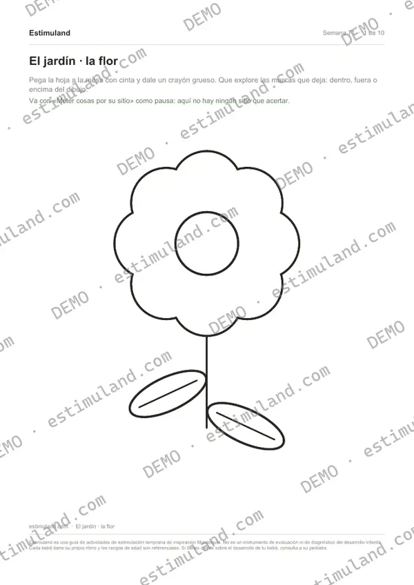 El jardín · la flor — hoja 1 de 10, en muestra