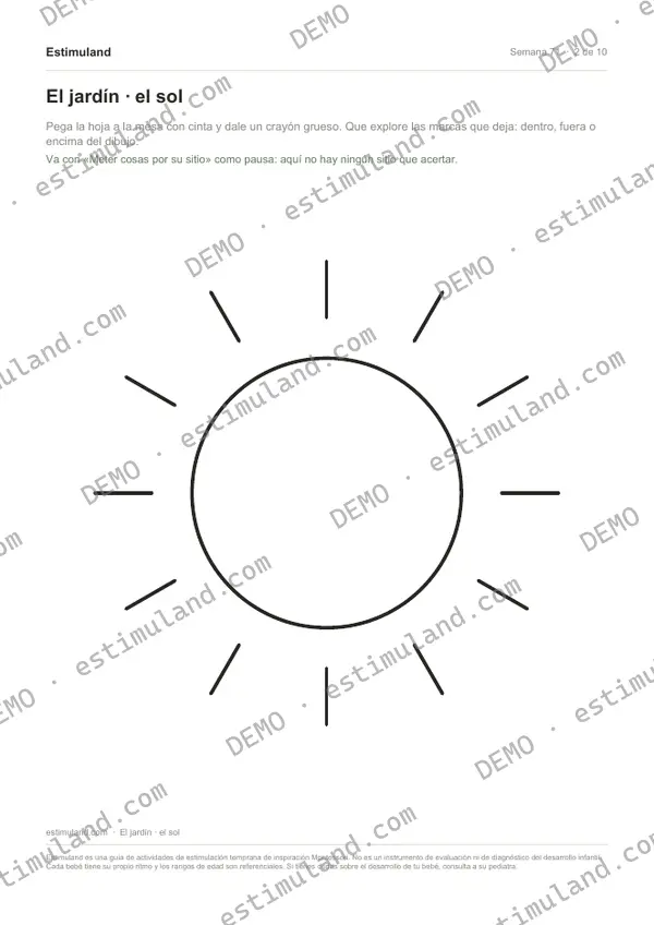 El jardín · el sol — hoja 2 de 10, en muestra