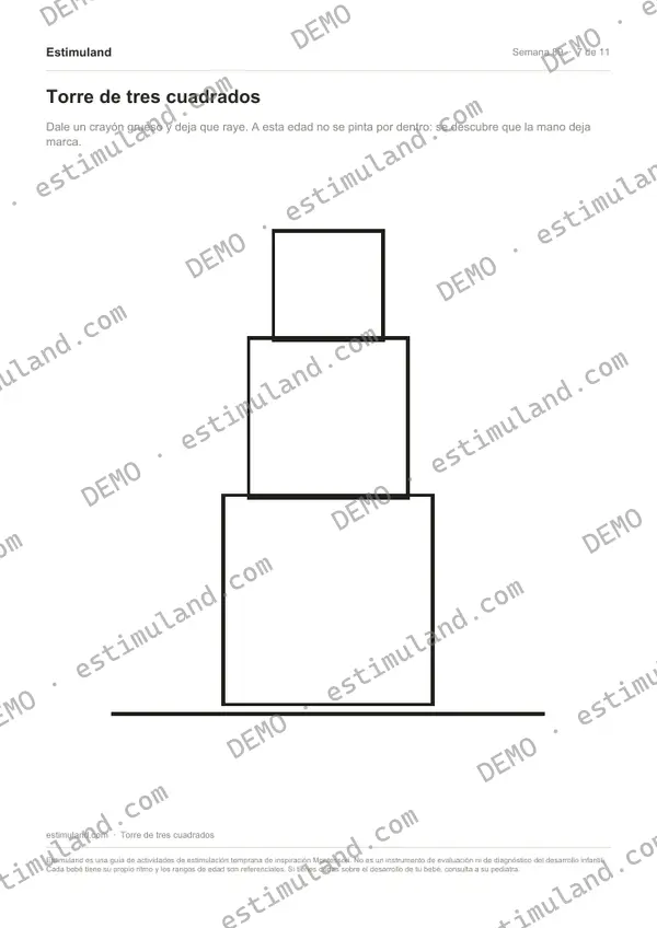 Torre de tres cuadrados — hoja 7 de 11, en muestra