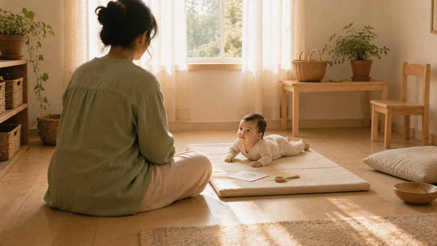 Una madre con su bebé en casa: cosas reales de la casa