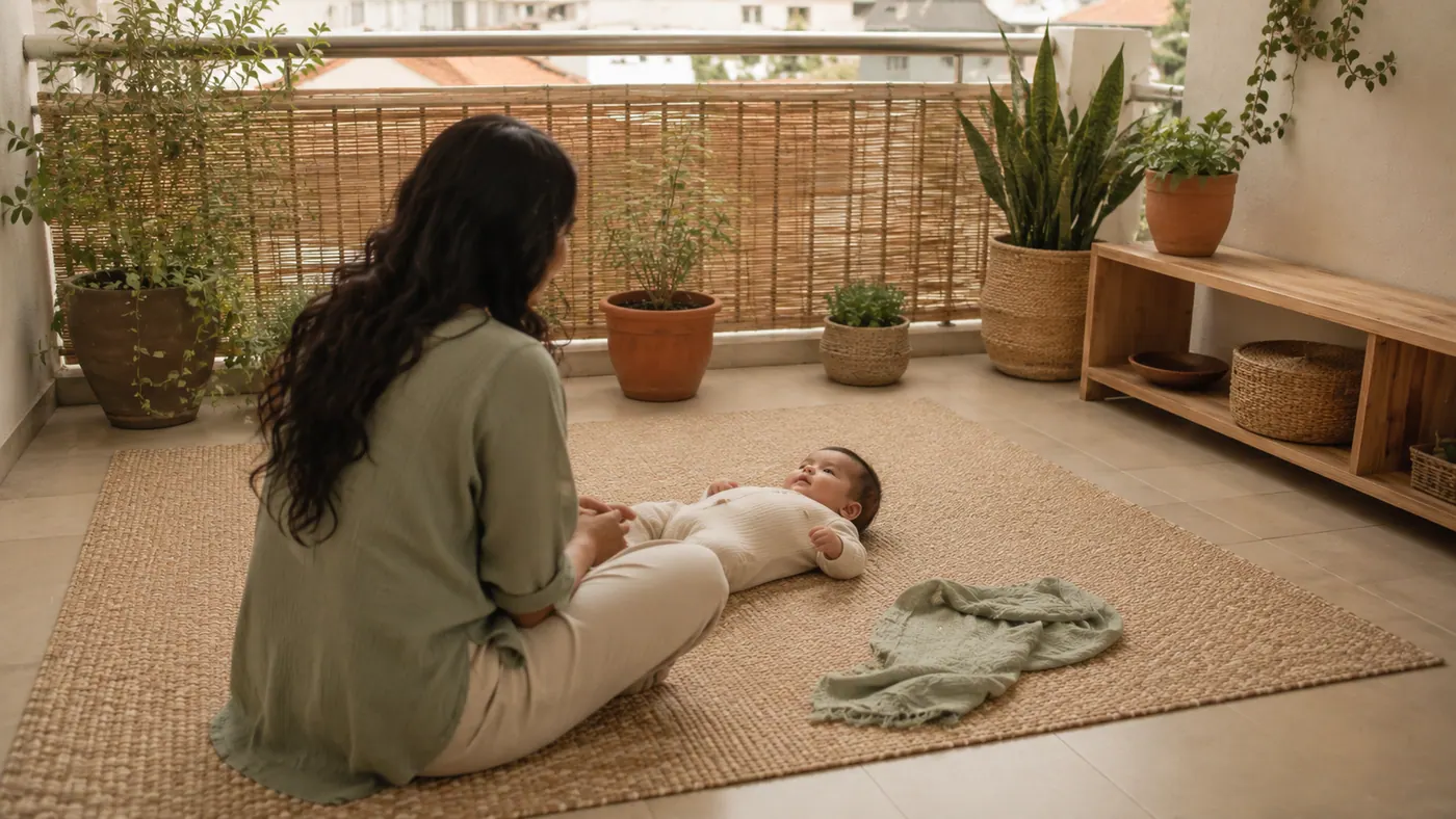Una madre con su bebé en casa: lo que huele a ti