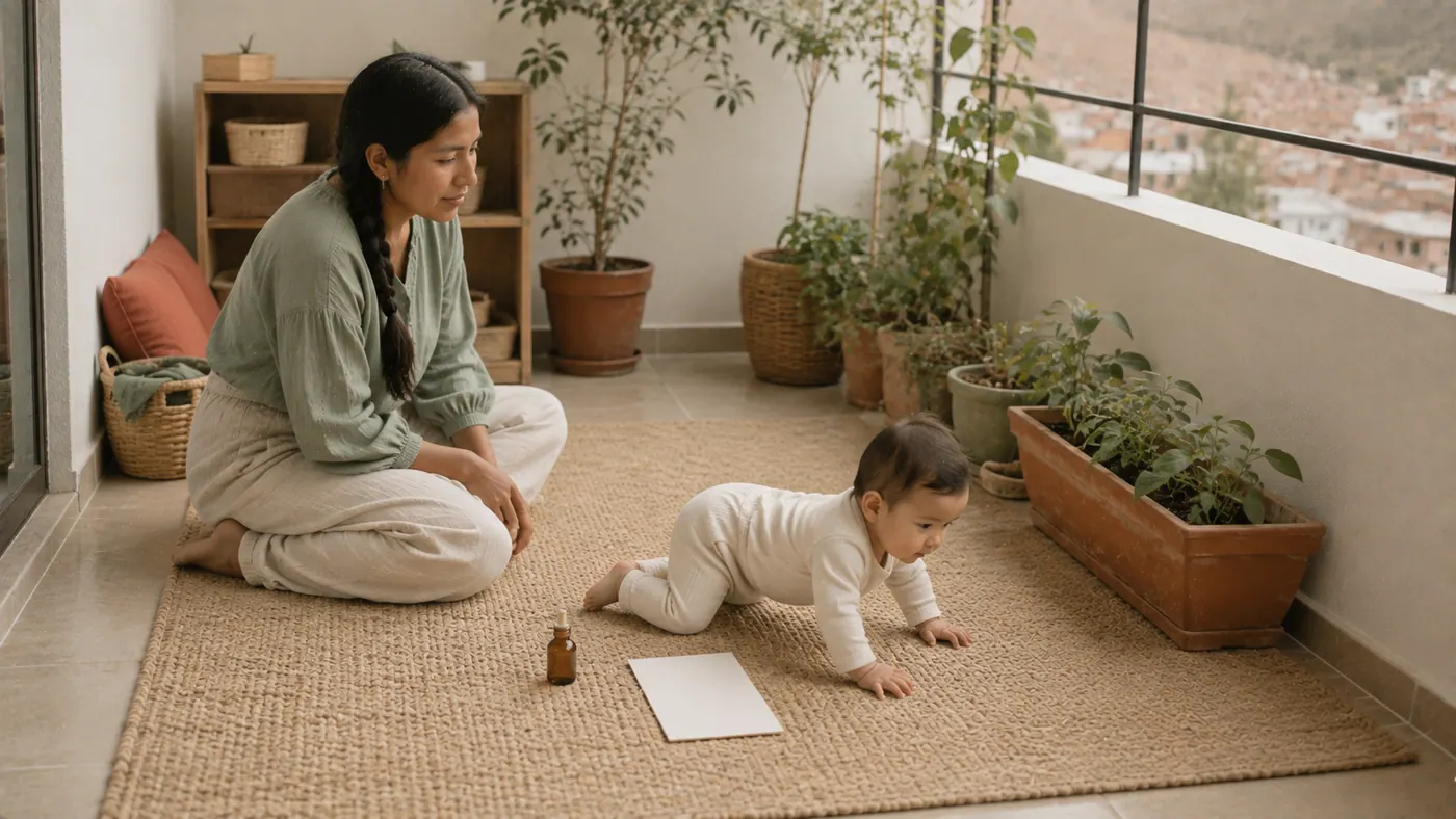Una madre con su bebé en casa: la pinza que empieza