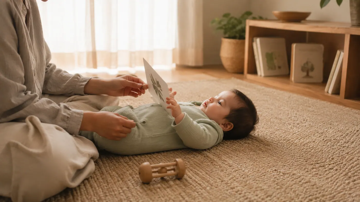 Una madre con su bebé en casa: algo que seguir con los ojos