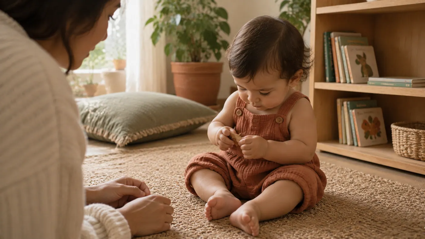 Una madre con su bebé en casa: un año