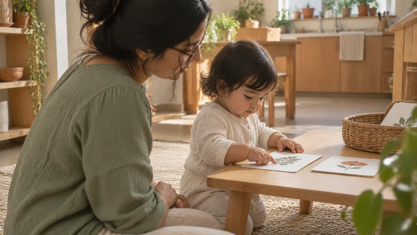 Una madre con su bebé en casa: palabras con intención