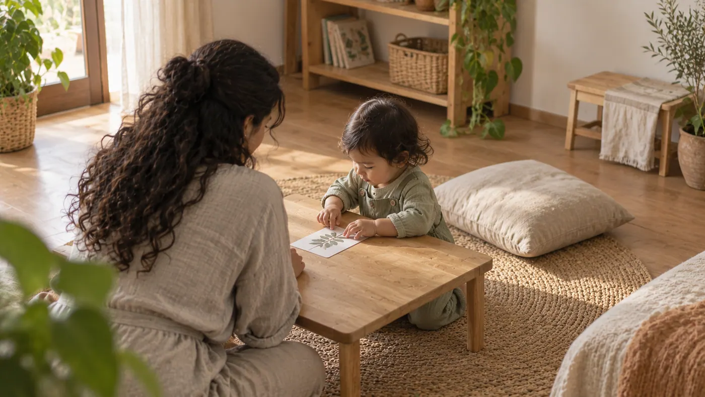 Una madre con su bebé en casa: muchas palabras nuevas