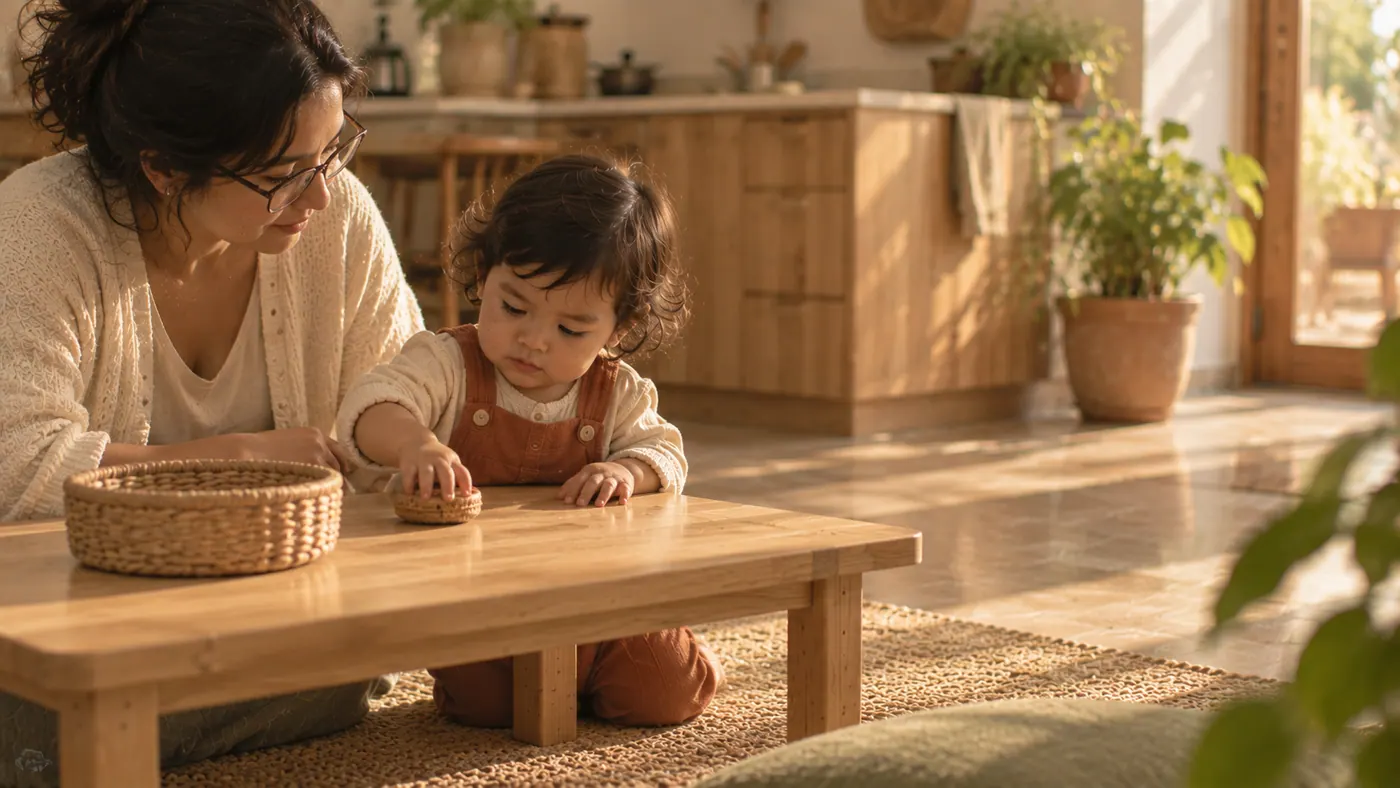 Una madre con su bebé en casa: cosas que van juntas